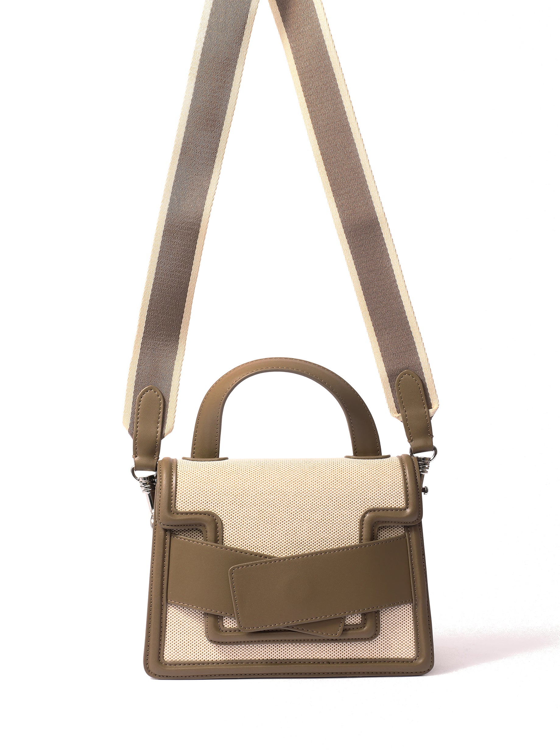 Best Evelyn Bag in Canvas and Genuine Leather, Gray – Bob Oré