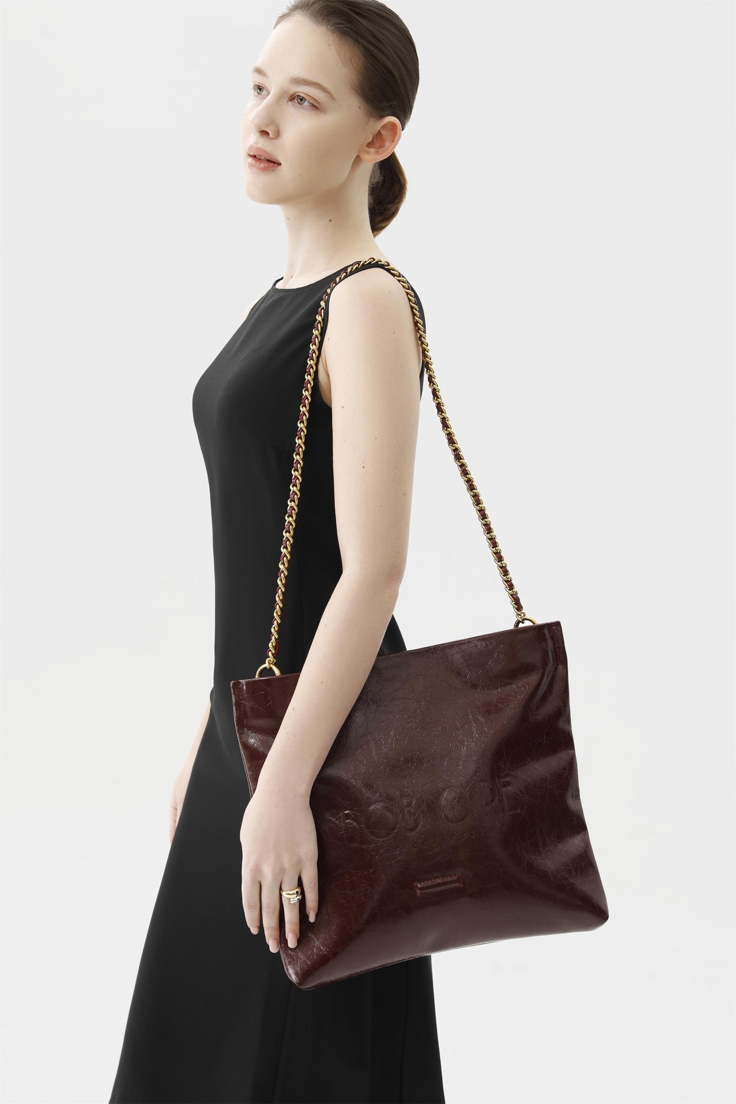 Rei Leather Bag, Red Wine