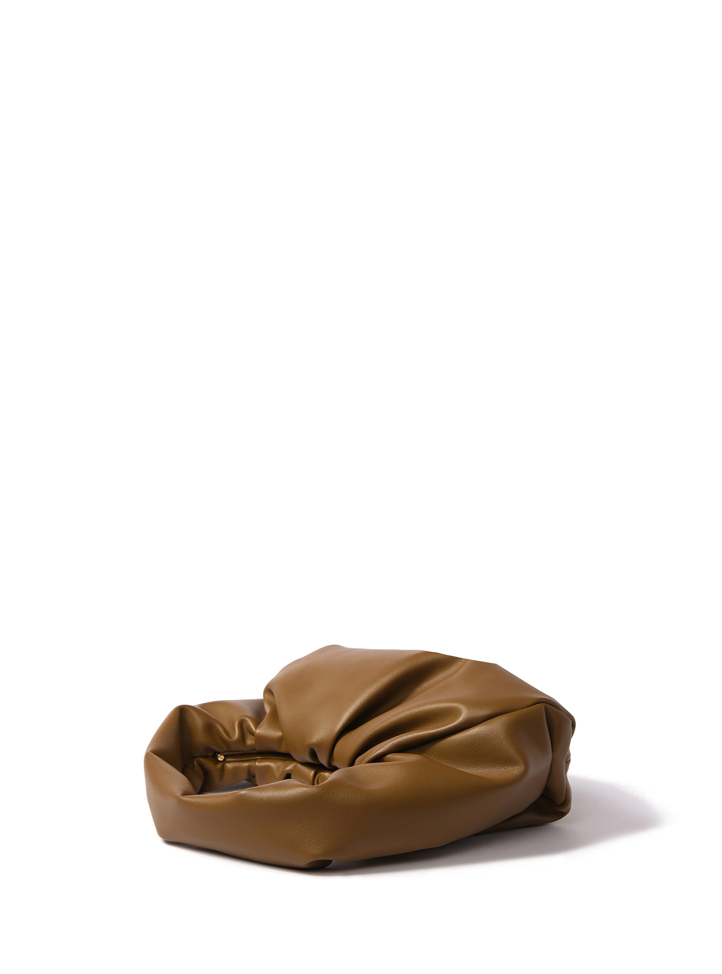 Marshmallow Croissant Bag in Soft Leather, Mustard Green