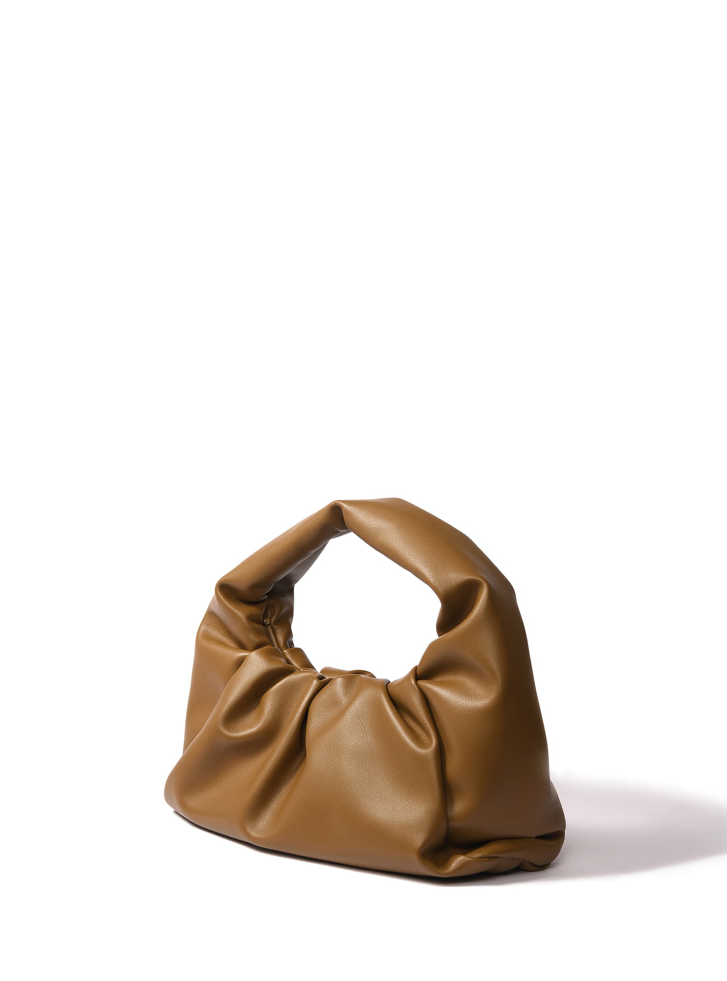 Marshmallow Croissant Bag in Soft Leather, Mustard Green